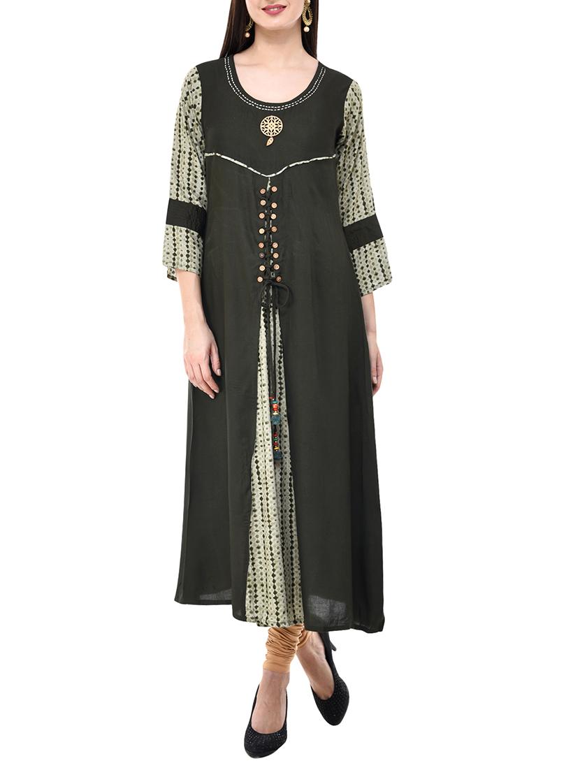 Criss-cross Dori a-line kurta - 15616752 - Zoom Image - 1