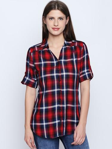 roll tab sleeve checkered shirt - 15616878 - Very Small Image - 1