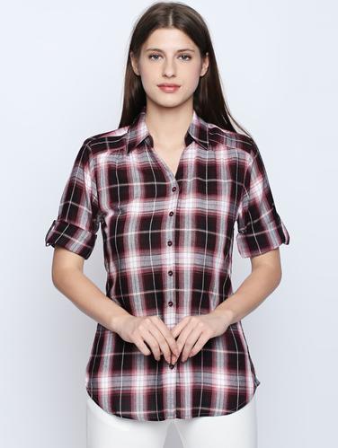 roll tab sleeve checkered shirt - 15616879 - Very Small Image - 1