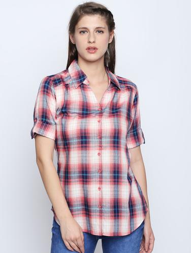 roll tab sleeve checkered shirt - 15616881 - Very Small Image - 1