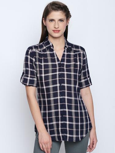 roll tab sleeve checkered shirt - 15616884 - Very Small Image - 1