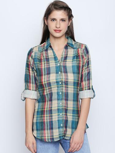 roll up sleeve madras check shirt - 15616890 - Very Small Image - 1