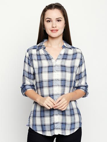 roll up sleeve checkered shirt - 15616891 - Very Small Image - 1