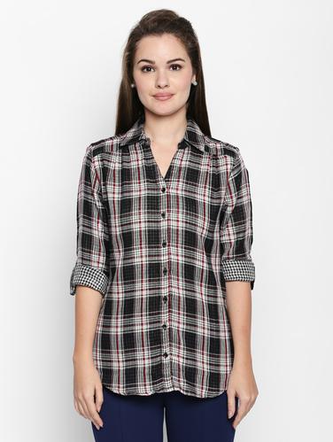roll up sleeve plaid shirt - 15616897 - Very Small Image - 1