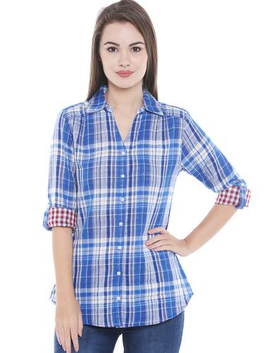 roll up sleeve plaid shirt - 15616898 - Very Small Image - 1