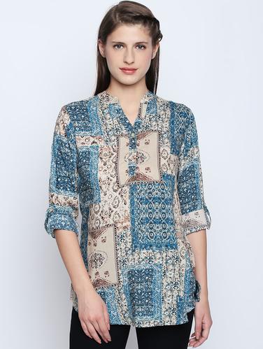 roll up sleeve button detail tunic - 15616905 - Very Small Image - 1