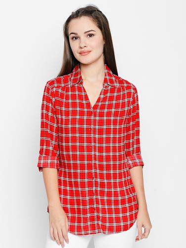 roll up sleeve checkered shirt - 15616907 - Very Small Image - 1