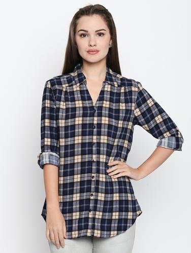 roll up sleeve checkered shirt - 15616914 - Very Small Image - 1
