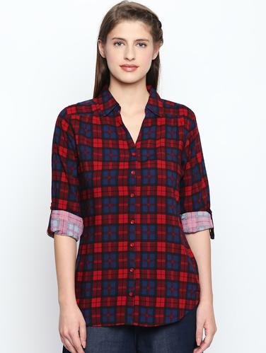 roll up sleeve checkered shirt - 15616915 - Very Small Image - 1