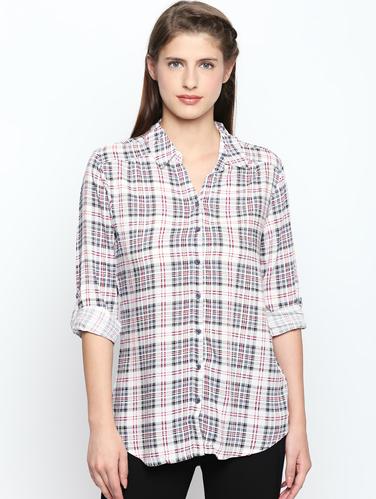 roll up sleeve checkered shirt - 15616916 - Very Small Image - 1