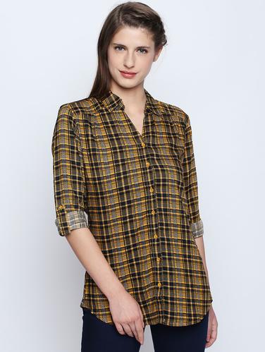 curved hem checkered shirt - 15616918 - Very Small Image - 1