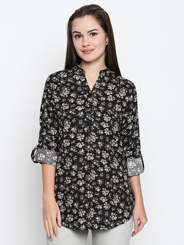 button detail ditsy floral tunic - 15616935 - Very Small Image - 1
