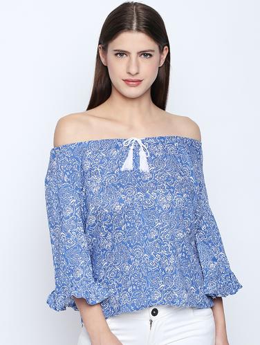 knot detail off shoulder top - 15616947 - Very Small Image - 1
