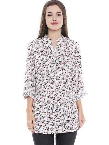 button detail roll up sleeve tunic - 15616963 - Very Small Image - 1