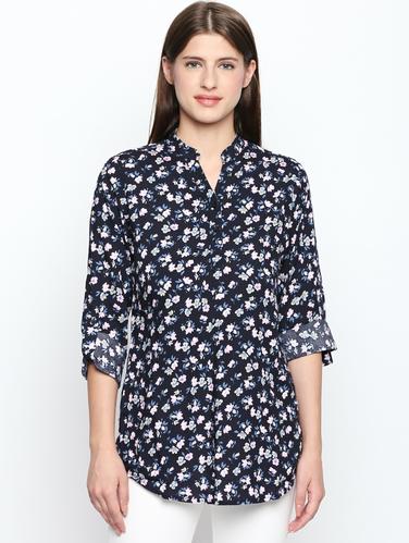 button detail roll up sleeve tunic - 15616964 - Very Small Image - 1