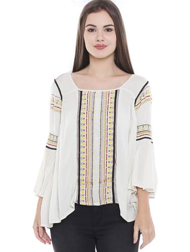 back slit embroidered asymmetric tunic - 15616965 - Very Small Image - 1