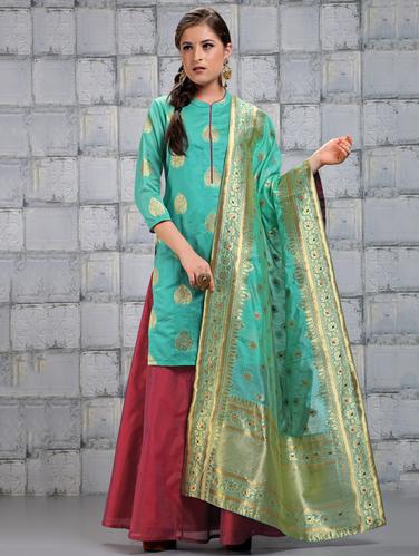 Zari banarasi dupatta - 15619301 - Very Small Image - 1