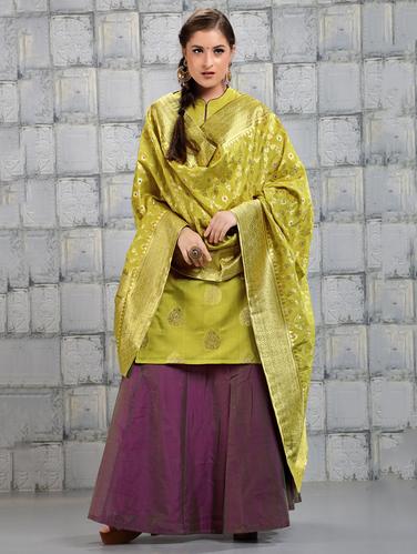 Zari banarasi dupatta - 15619302 - Very Small Image - 1
