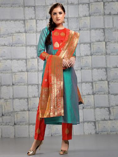 Zari banarasi dupatta - 15619304 - Very Small Image - 1