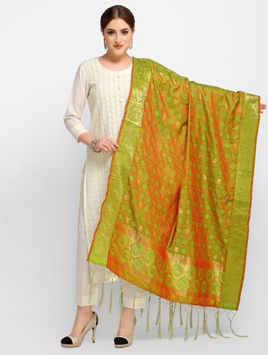 Zari dual tone banarasi dupatta - 15619306 - Very Small Image - 1