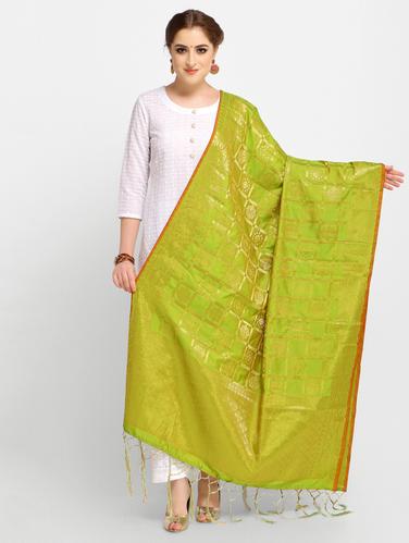 Zari dual tone banarasi dupatta - 15619310 - Very Small Image - 1