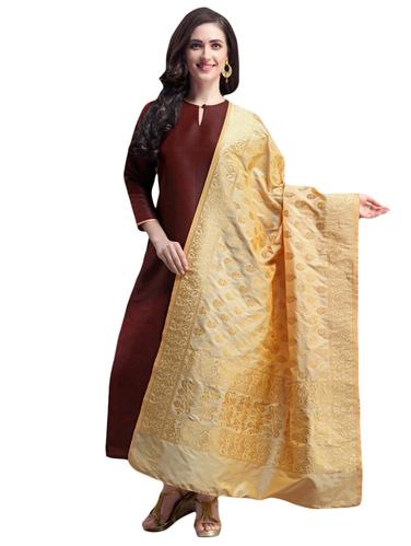 Zari dual tone banarasi dupatta - 15619313 - Very Small Image - 1