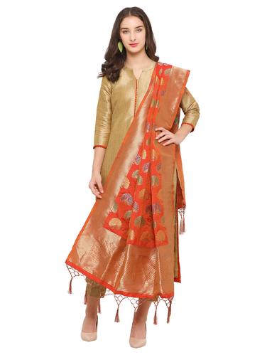 Zari dual tone banarasi dupatta - 15619315 - Very Small Image - 1