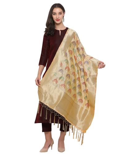 Zari dual tone banarasi dupatta - 15619316 - Very Small Image - 1