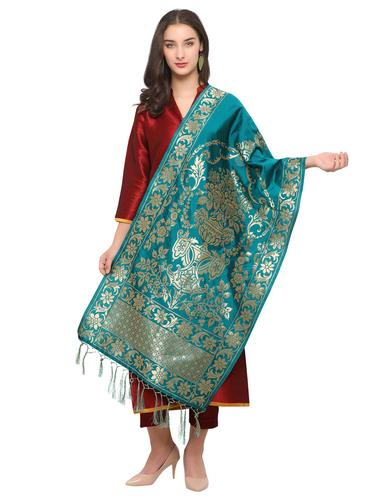 Zari dual tone banarasi dupatta - 15619318 - Very Small Image - 1