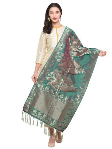 Zari dual tone banarasi dupatta - 15619319 - Very Small Image - 1