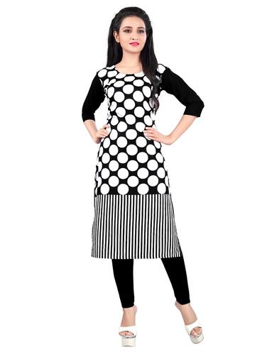 Polka dot straight kurta - 15619380 - Very Small Image - 1