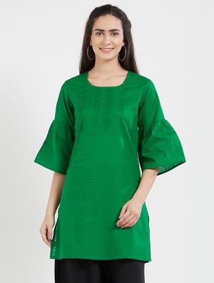 Dobby straight kurti - 15619533 - Standard Image - 1