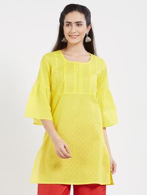 Dobby straight kurti - 15619534 - Standard Image - 1