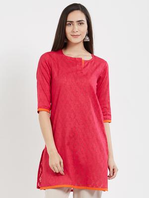 fuchsia straight kurti - 15619535 - Standard Image - 1