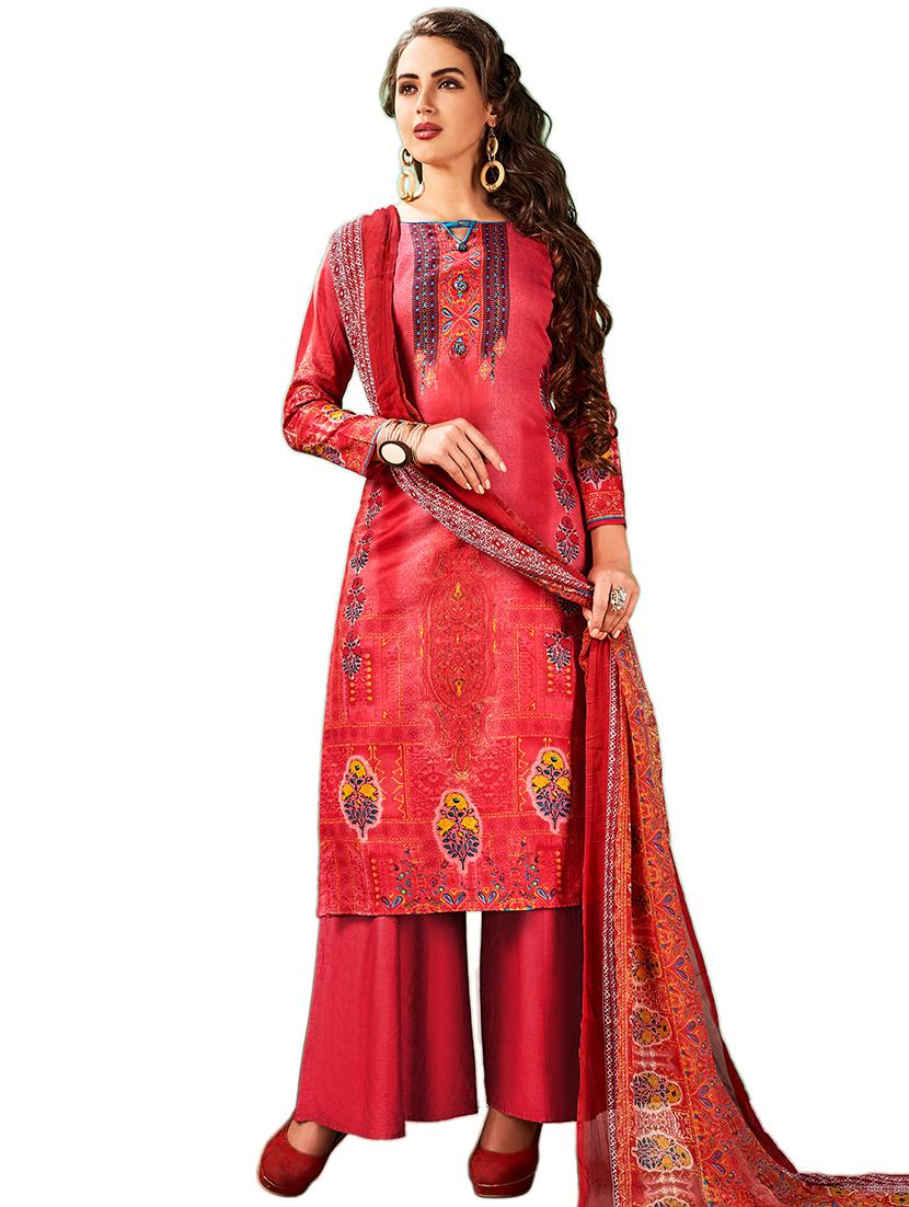 Printed unstitched palazzo suit - 15619541 - Zoom Image - 1