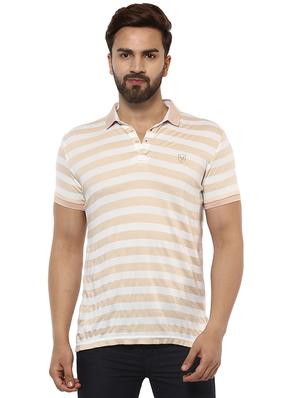 beige cotton blend polo t-shirt - 15619662 - Standard Image - 1