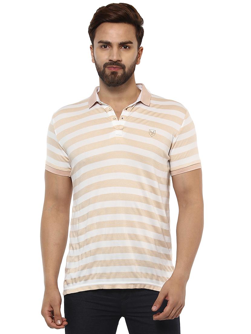 beige cotton blend polo t-shirt - 15619662 - Zoom Image - 1