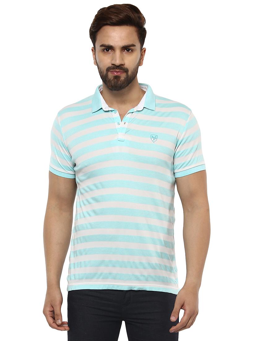 blue cotton blend polo t-shirt - 15619663 - Zoom Image - 1