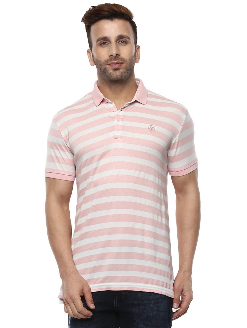 pink cotton blend polo t-shirt - 15619664 - Zoom Image - 1