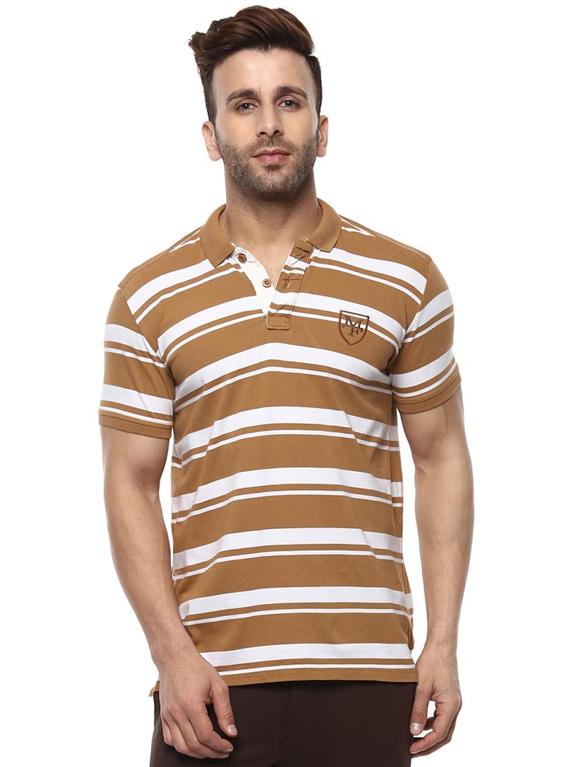 brown cotton polo t-shirt - 15619666 - Zoom Image - 1