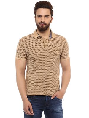 brown cotton all over print t-shirt - 15619667 - Standard Image - 1