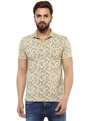 beige cotton all over print t-shirt - 15619668 - Standard Image - 1