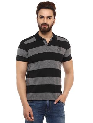 grey cotton polo t-shirt - 15619674 - Standard Image - 1