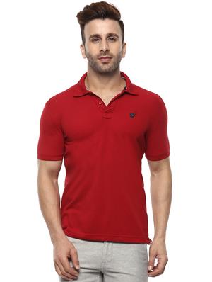 red cotton polo t-shirt - 15619676 - Standard Image - 1