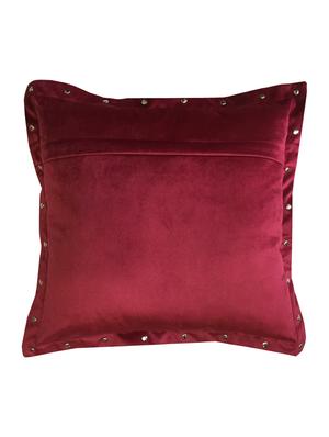 smooth maroon velvet cushion covers with some metallic oomph (single pc, 16 - 15619777 - Standard Image - 3