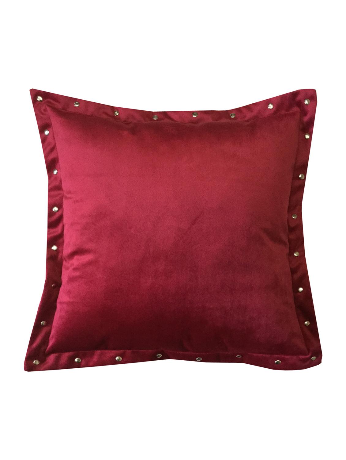 smooth maroon velvet cushion covers with some metallic oomph (single pc, 16 - 15619777 - Zoom Image - 2