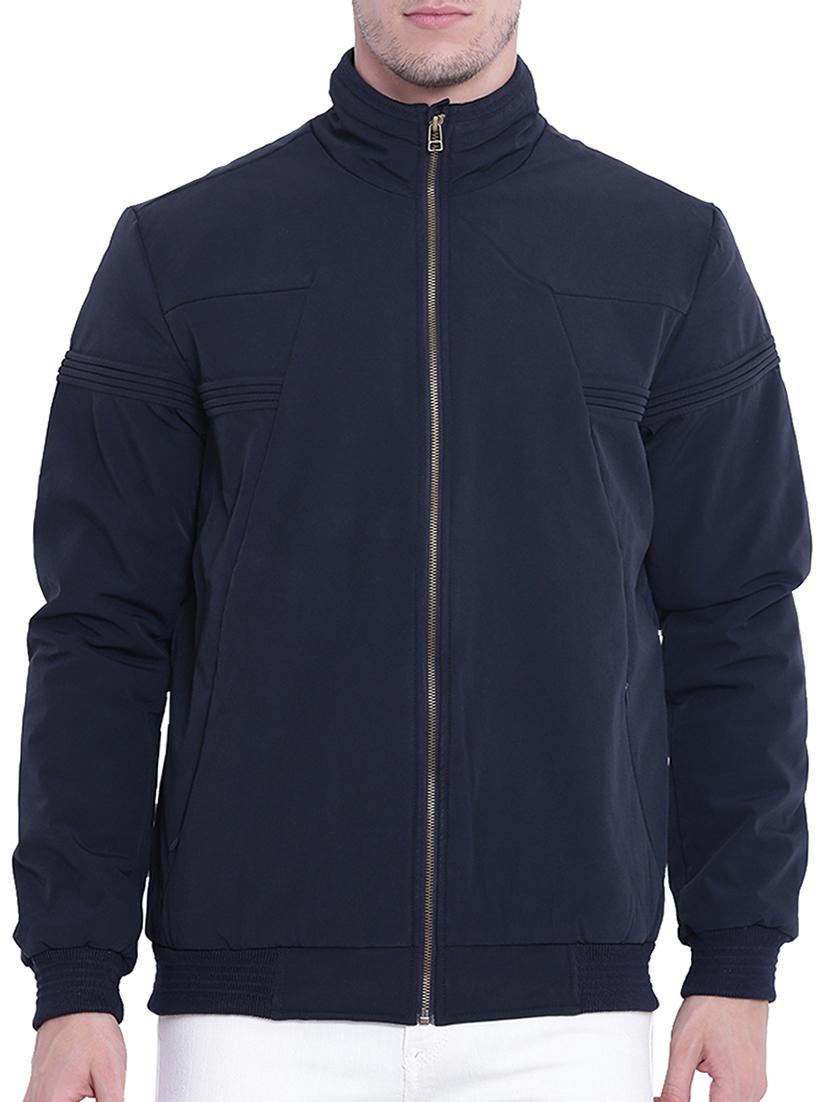 navy blue nylon casual jacket - 15619871 - Zoom Image - 1