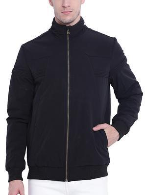 black nylon casual jacket - 15619872 - Standard Image - 1