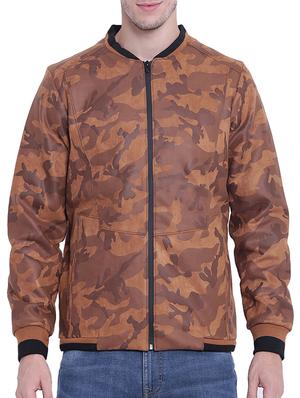 brown nylon casual jacket - 15619879 - Standard Image - 1