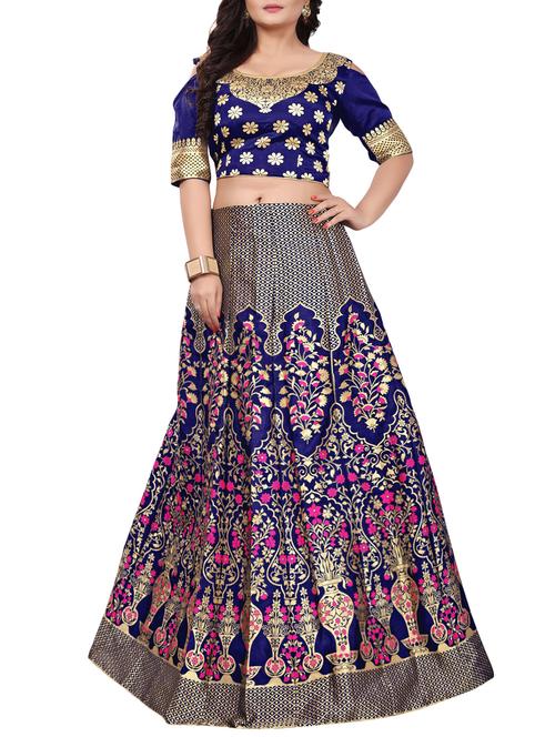 banarasi panelled lehenga set - 15619983 - Standard Image - 1